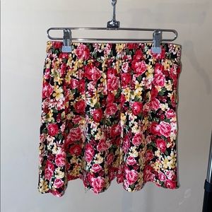 Floral Forever21 Skater Skirt